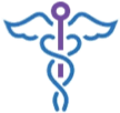 Rod of Asclepius medical icon.